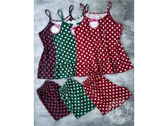 Элегантная женская пижама в горох / темно-синяя. - Фото 10