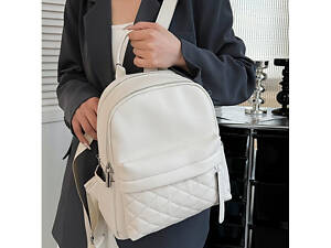 Элегантный женский рюкзак из натуральной кожи Классический Элегантный кожаный женский рюкзак белый TidinBag