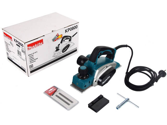Електричний ручний рубанок (фуганок) MAKITA KP0800 : 620 Вт, ширина 82мм, глибина 2.5мм, 2.6 кг (електрорубанок) - Фото 7