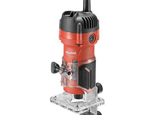 Электрический ручной столярный фрезер кромочный по дереву Makita 3700 : 530 Вт, 6 цанга