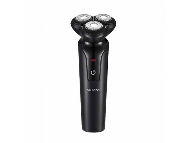 Електробритва 5 Вт 800 mAh бритва електрична бездротова з трьома голівками для гоління Чорна Sokany - Фото 1