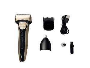 Електробритва портативна професійна чоловіча з насадками, бритва шейвер для сухого гоління Geemy GM-6726