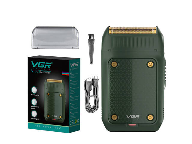 Електробритва професійна бездротова водонепроникна з USB тример для сухого гоління VGR V-353 - Фото 2