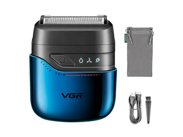 Електробритва VGR V-364 BLUE шейвер, подвійне лезо, IPX7 (45697-V-364 BLUE_441) - Фото 3