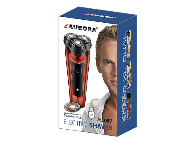 Электробритва Aurora 087AU 3 Вт красная - Фото 4