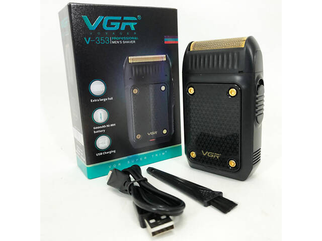 Електробритва чоловіча VGR V-353 професійна бритва шейвер для сухого гоління тример. Колір: чорний - Фото 2