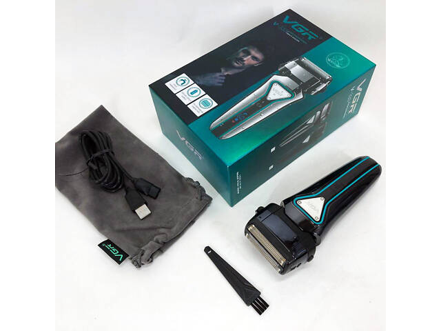 Електробритва портативна VGR V-333 шейвер для гоління бороди та вусів з акумулятором Black - Фото 2