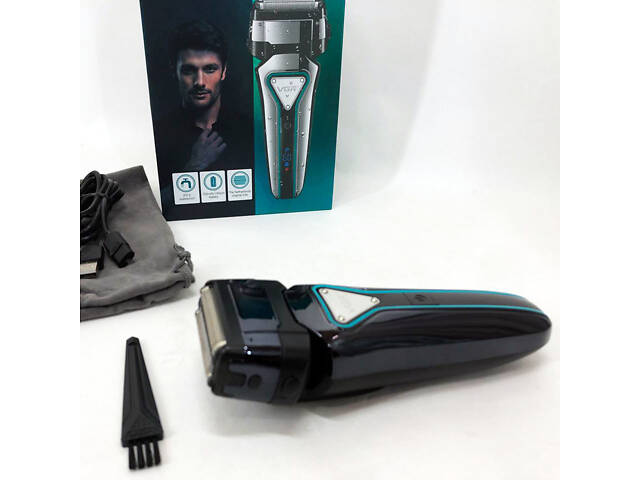 Електробритва портативна VGR V-333 шейвер для гоління бороди та вусів з акумулятором Black - Фото 4