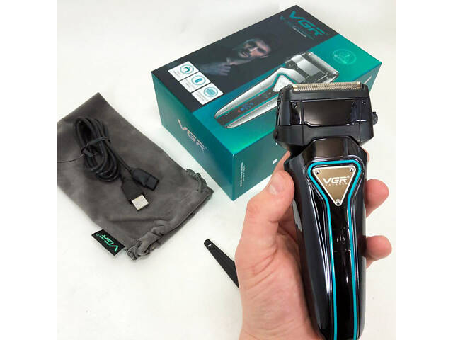 Електробритва портативна VGR V-333 шейвер для гоління бороди та вусів з акумулятором Black - Фото 5