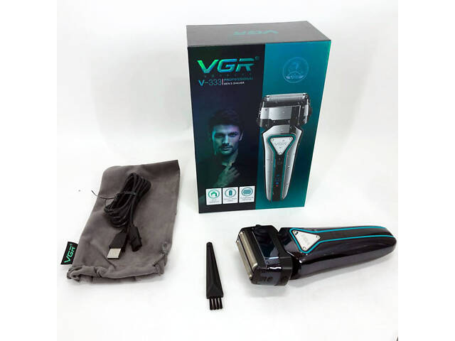 Електробритва портативна VGR V-333 шейвер для гоління бороди та вусів з акумулятором Black - Фото 6