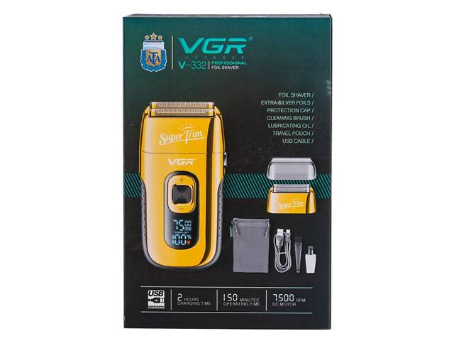 Электробритва шейвер мужская с LED-дисплеем VGR V-332 - Фото 7