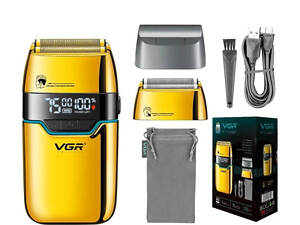 Электробритва шейвер VGR V-350 2 насадки Золотистый (2643851114)