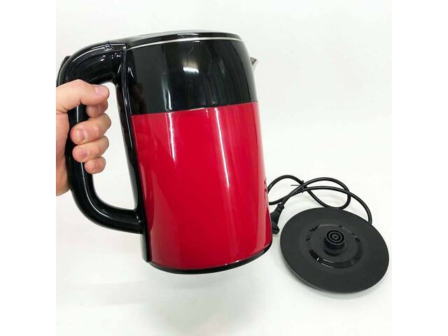 Електрочайник дисковий Rainberg RB-2244 2000 Вт 2л, електронний чайник, дисковий чайник. Колір: червоний - Фото 3