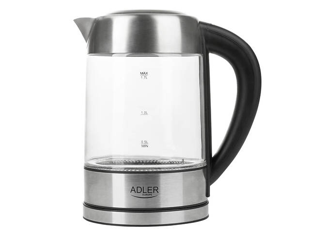 Електрочайник ADLER AD 1247 1.7Л 2200Вт скляний з регулятором температури підсвічуванням - Фото 2