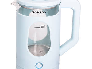 Електрочайник побутовий 2,3 л Sokany дисковий з автовимкненням SK-SH-1071BL
