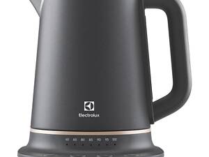 Електрочайник Electrolux, 1,7л, Strix, метал, мат, підтримка темп, чорний (E7K1-6BP)
