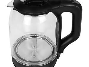 Електрочайник GRUNHELM Стекло - EKG-1843B, 1,8л, 1500Вт, чорний, диск