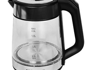 Електрочайник GRUNHELM Стекло - EKG-2320, 2,0л, 1500Вт, чорний, диск