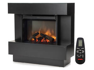 Электрокамин с порталом, каминокомплект Avalone черный матовый