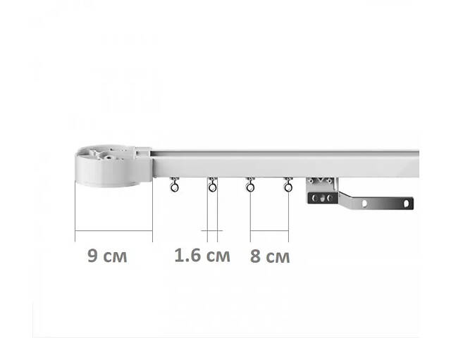 Електрокарниз з відкриттям штор з центру у дві сторони Livolo білий (VL-SHQ011S2) - Фото 2