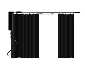 Электрокарниз с открытием штор из центра в две стороны Livolo черный (VL-SHQ011S2-BP)