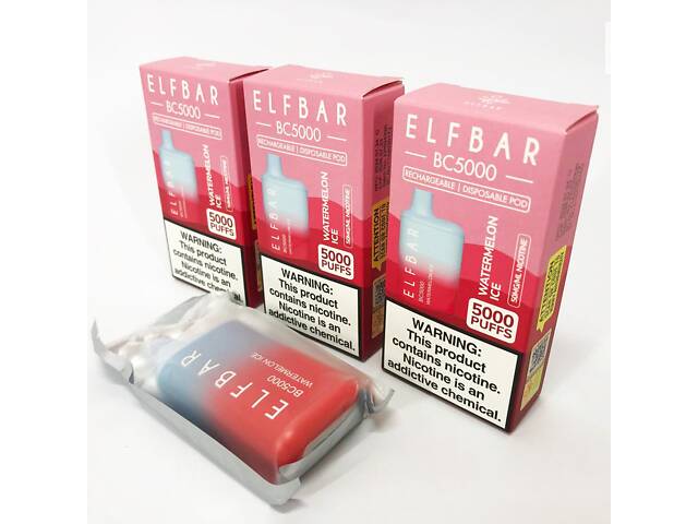 Электроная сигарета ELF BAR BC 5000 тяг (Арбуз-Лёд) - Фото 2