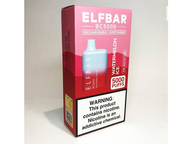Электроная сигарета ELF BAR BC 5000 тяг (Арбуз-Лёд) - Фото 6