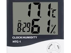 Електронний кімнатний термометр гігрометр з годинником KETOTEK НТС-1