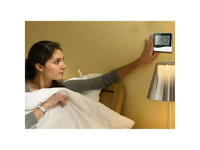 Электронный комнатный термометр гигрометр с часами KETOTEK НТС-1 - Фото 5