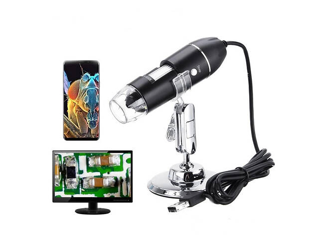 Електронний USB Мікроскоп RESTEQ із збільшенням 1600X, цифровий мікроскоп з камерою та штативом для паяння, науки та ремонту - Фото 4