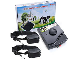 Электронный забор для собак с 2мя ошейниками на батарейке Крона Pet W-227B, проводной