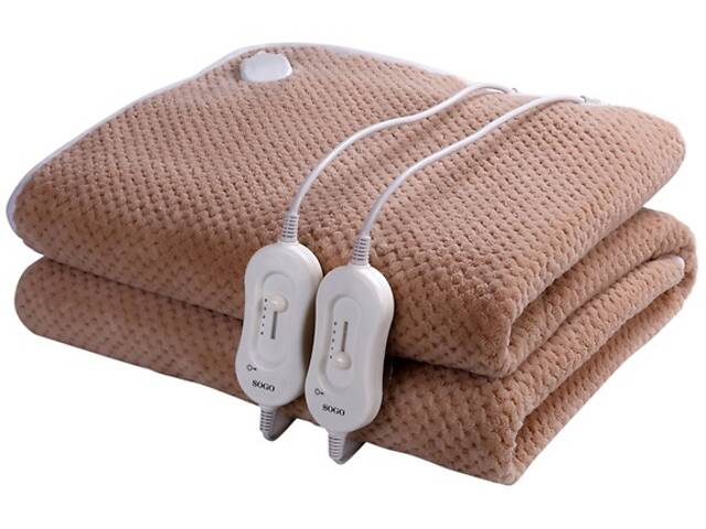 Электроодеяло SOGO SS-20221 140х160 см бежевое - Фото 1