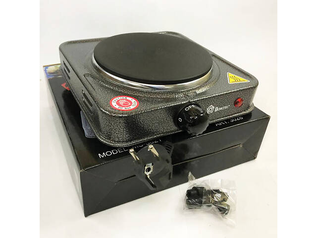 Електроплита настільна DOMOTEC MS-5821 (дискова на 1 конфорку/1Д), маленька переносна електроплита - Фото 2