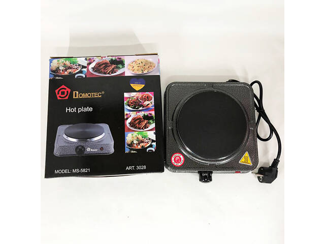 Електроплита настільна DOMOTEC MS-5821 (дискова на 1 конфорку/1Д), маленька переносна електроплита - Фото 5