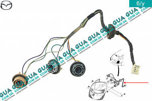 Электропроводка / жгут проводов ( патрон, разъём ) заднего правого фонаря BJ3E51155B Mazda / МАЗДА 323S 1998-2004, Mazda