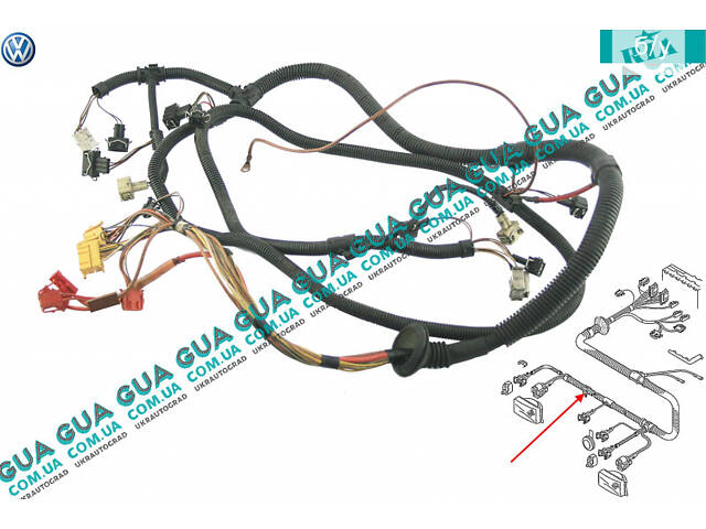 Электропроводка ( жгут проводов ) передних фар 7D1971071C VW / ВОЛЬКС ВАГЕН TRANSPORTER IV 1990-2003 / ТРАНСПОРТЕР 4 90-
