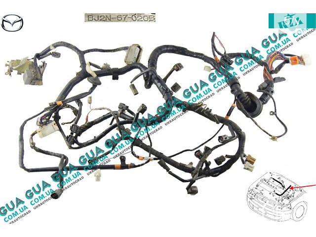 Электропроводка двигателя ( проводка моторная ) жгут проводов BJ2N67020B Mazda / МАЗДА 323 F 1998-2004