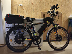 Электровелосипед 2-х приводной 1000W+750W, 52V, 48V, 24Ah+19Ah