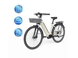 Электровелосипед OKAI EB10 Beige 28', 250(500)W, 14.4Ah, 100km, 25km\h, NFC, App, 29kg