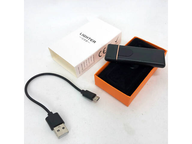 Електрозапальничка USB ZGP ABS, сенсорна електрична запальничка спіральна. Колір чорний - Фото 5
