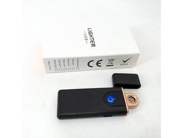 Електрозапальничка USB ZGP ABS, сенсорна електрична запальничка спіральна. Колір чорний - Фото 8