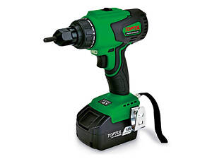 Электрозаклепочник аккумуляторный под резьбовые заклепки M4,M5,M6 9400N 0-1422об/мин TOPTUL KPN-006ME