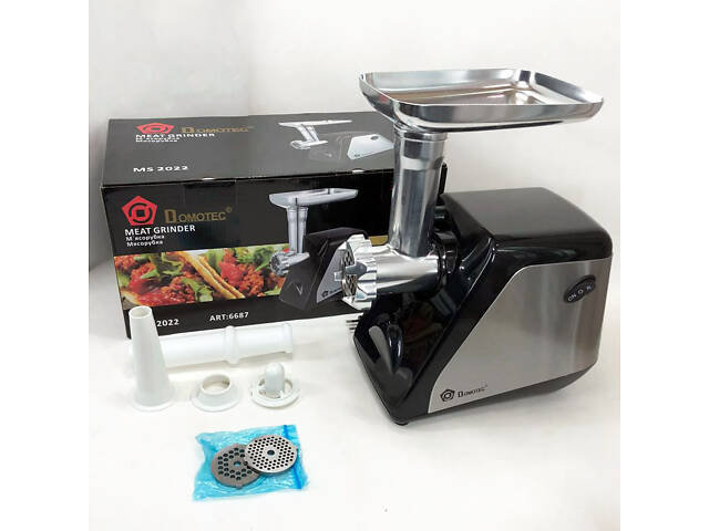 Електрична м'ясорубка Domotec MS-2022, м'ясорубка для дому, м'ясорубка для домашньої ковбаси - Фото 2