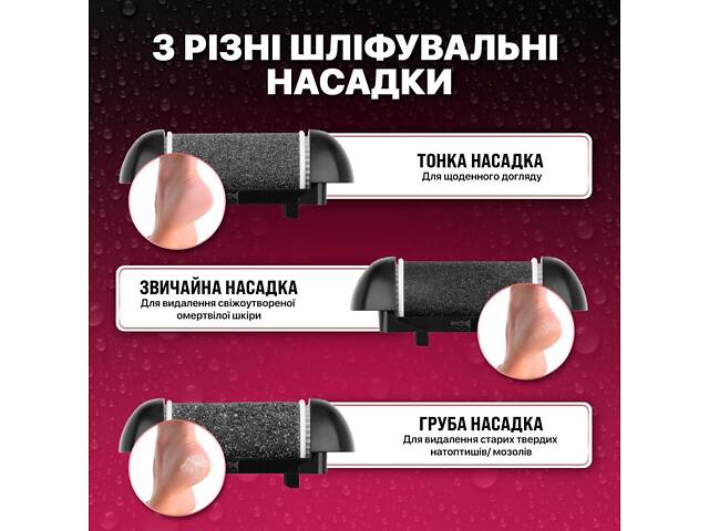 Электрическая пемза для ног, пилка электрическая для ног аккумуляторная No Brand Черная (ECR-658B) - Фото 3