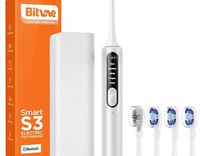 Електрична зубна щітка з футляром Bitvae S3 Smart 4 насадки White