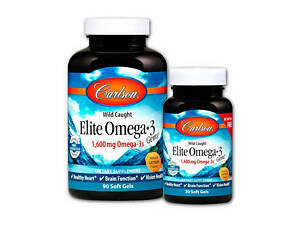 Elite Omega 3 1,600 mg wild caught (термін до 28.08.2025) (90+30 soft gels, lemon)