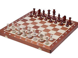 Елітні дерев'яні шахи турнірні з обважувачем №6 для подарункових змагань 53 х 53 см Madon (96)