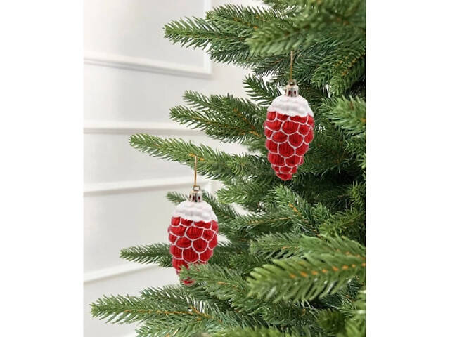 Ялинкова іграшка Chomik Шишки' 9 см, 2 шт, червоні (5900779895386_3) - Фото 3