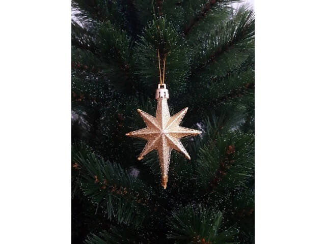 Елочная игрушка Chomik Зірки, 9 см, пластикові 4 шт,золоті (5901292631147_2) - Фото 3