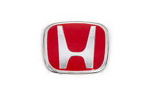 Эмблема (красная, самоклеющаяся) 113мм на 93мм (между крепежами 50мм) для Тюнинг Honda